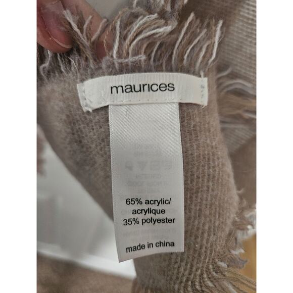 Maurices Tan Beige Brown Oblong Winter Scarf - Picture 4 of 6